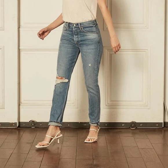 Free People Boyish Jeans The Billy High Rise Skinny In Great Dictator 27 - Picture 8 of 8